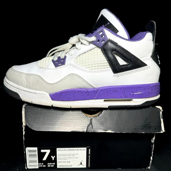 A0754 - Size 7 - Nike Air Jordan 4 Retro GS UItraviolet Men's Shoes - Picture 8 of 9
